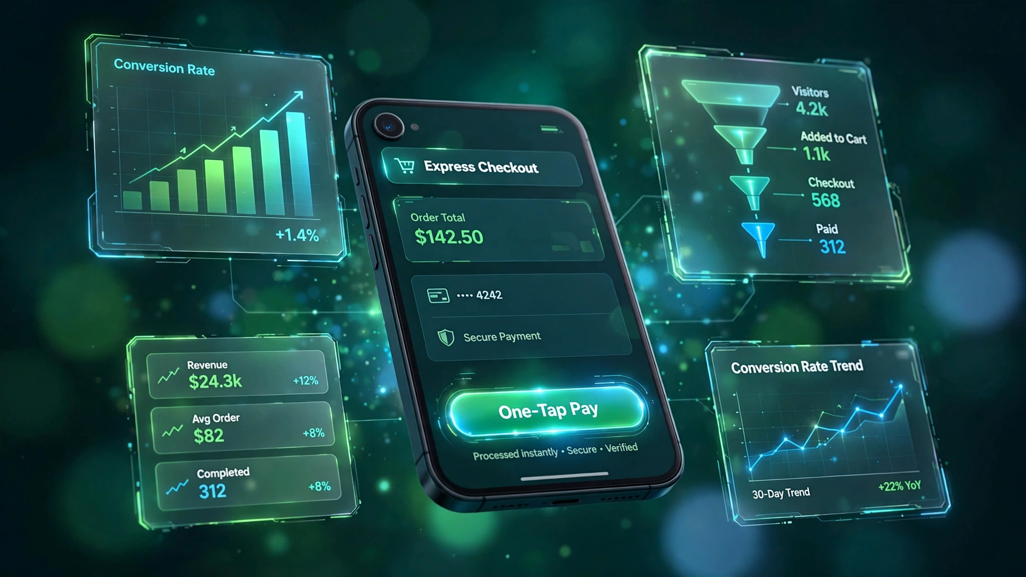 Apple Pay marketing express checkout analytics showing ecommerce conversion lift from mobile wallets