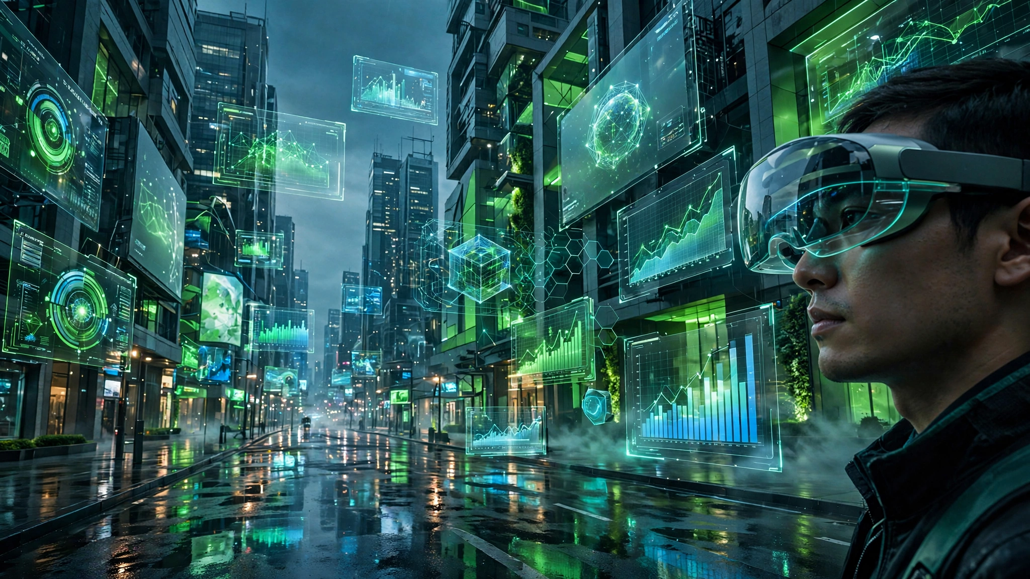 Meta VR glasses marketing future of AR advertising — holographic virtual billboards and immersive brand experiences