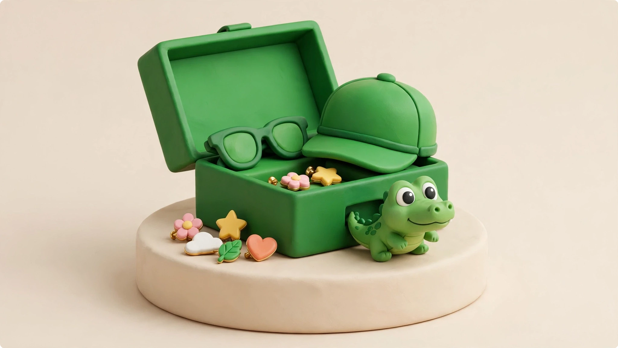 GTA 6 marketing collector's box strategy — 3D clay illustration of premium merch drop concept