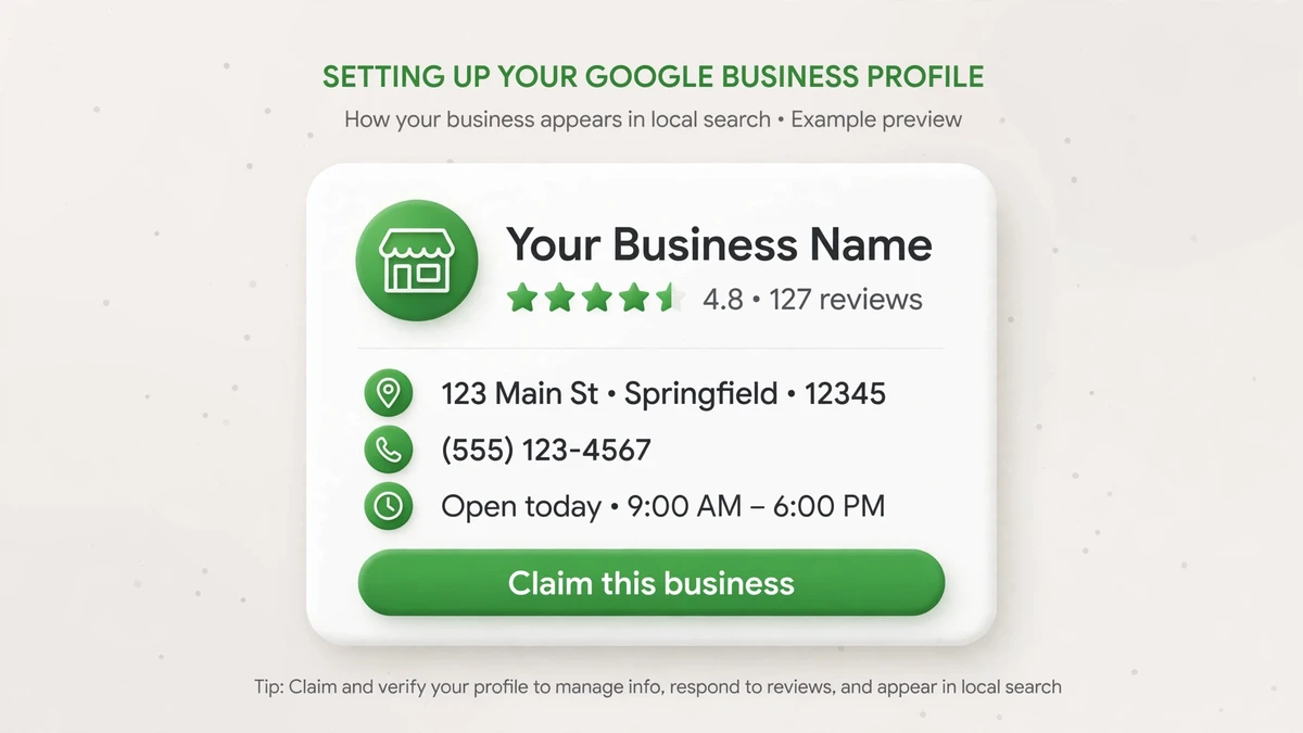 Google Business Profile setup — claim, verify, and complete every field