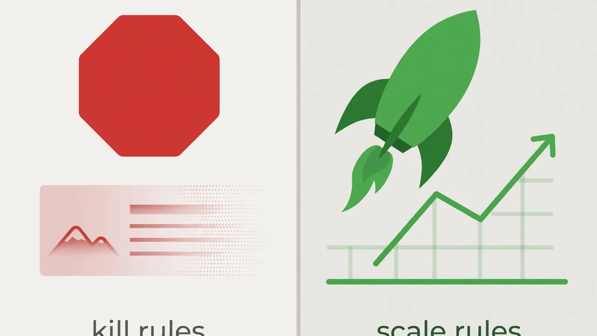 Kill rules and scale rules — when to stop a creative and when to scale it