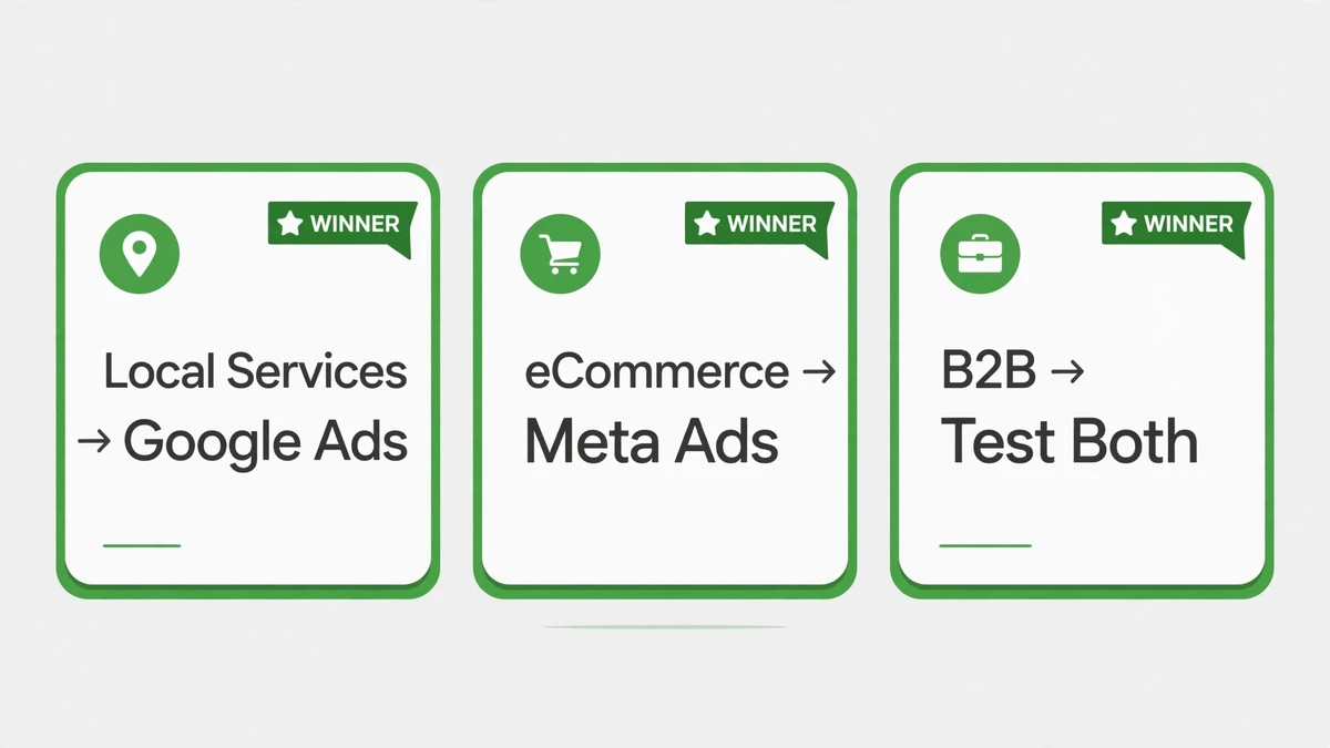 Verdict by business type — which ad platform wins for local services, eCommerce, and B2B