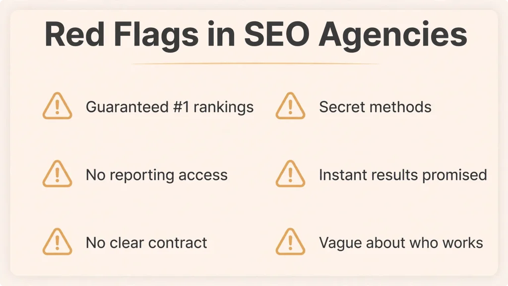 Red flags when choosing an SEO agency