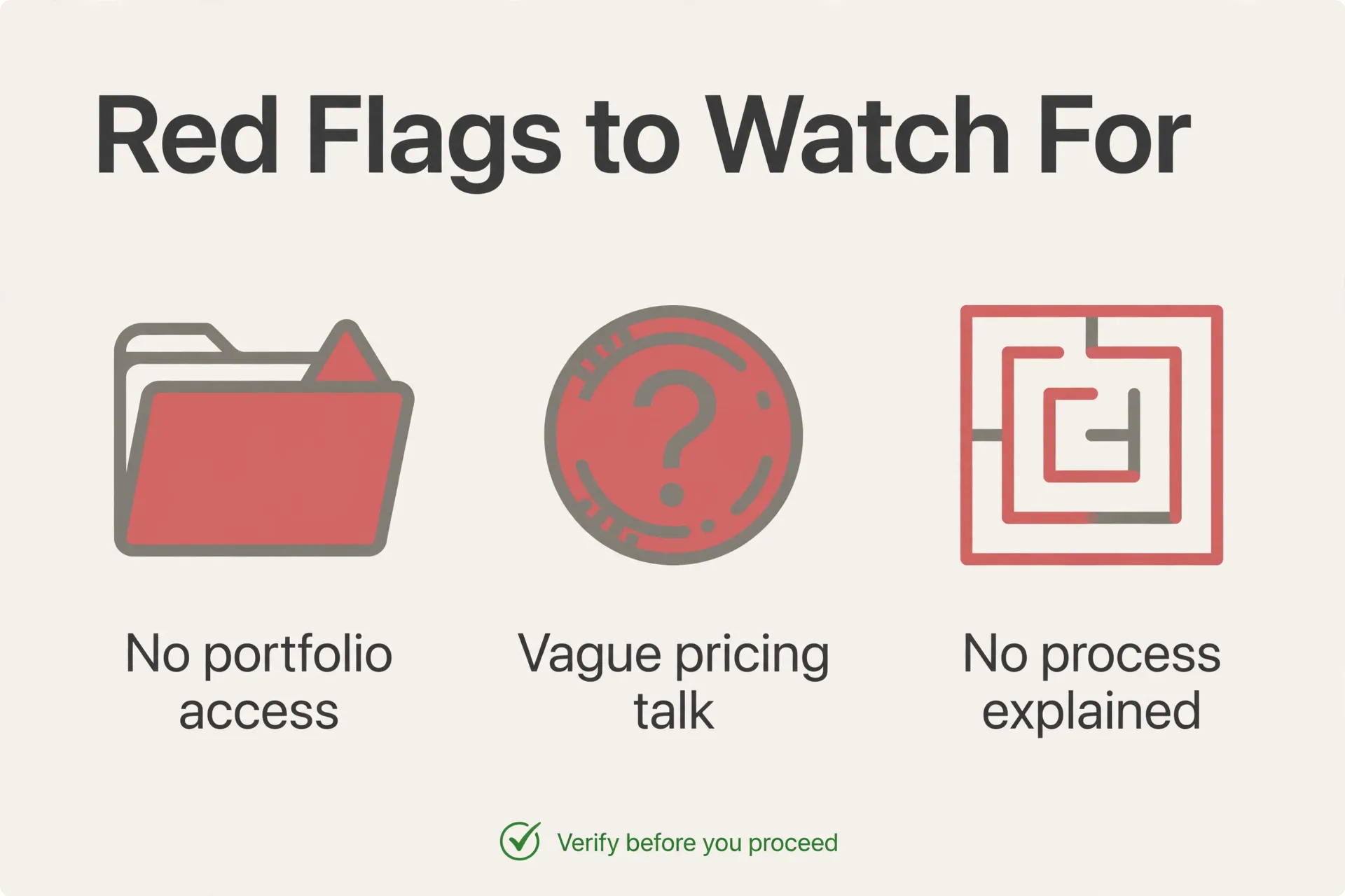 Red flags when hiring a graphic design agency graphic