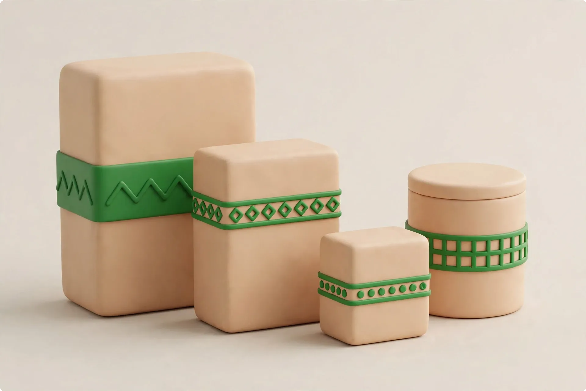 Product packaging boxes 3D render